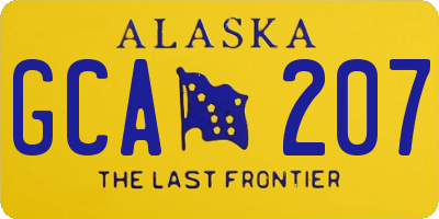 AK license plate GCA207