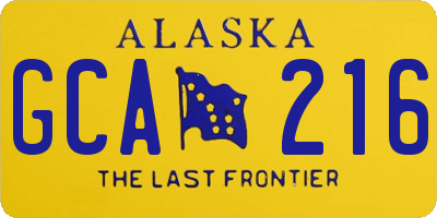 AK license plate GCA216