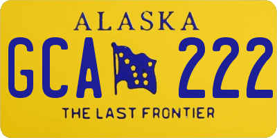AK license plate GCA222