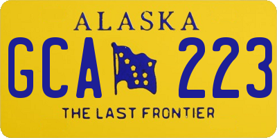 AK license plate GCA223