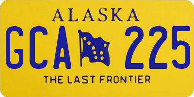 AK license plate GCA225