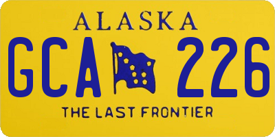 AK license plate GCA226