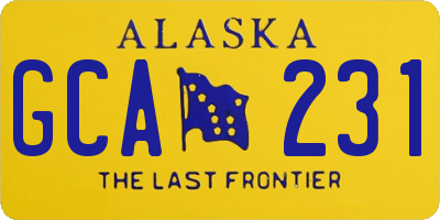 AK license plate GCA231