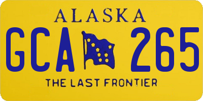 AK license plate GCA265