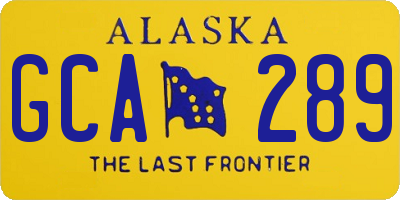 AK license plate GCA289