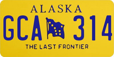 AK license plate GCA314