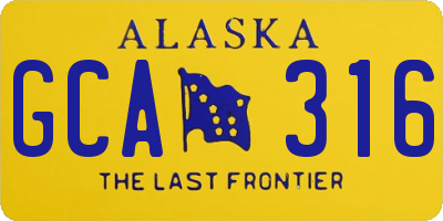 AK license plate GCA316