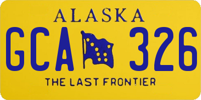 AK license plate GCA326