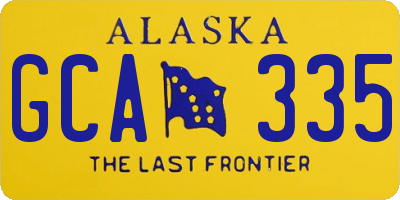 AK license plate GCA335