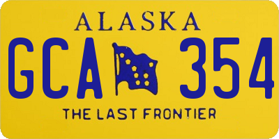 AK license plate GCA354