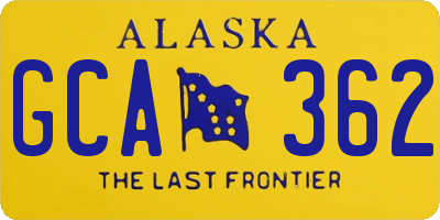 AK license plate GCA362