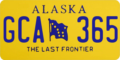 AK license plate GCA365