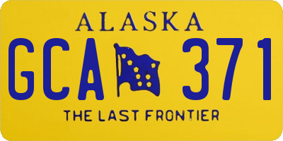 AK license plate GCA371
