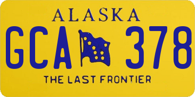 AK license plate GCA378