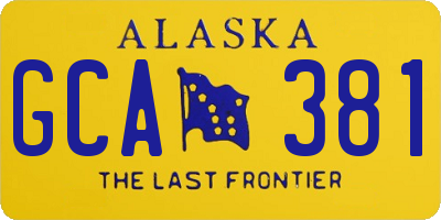 AK license plate GCA381