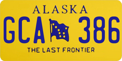AK license plate GCA386