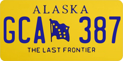 AK license plate GCA387