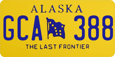 AK license plate GCA388