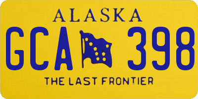AK license plate GCA398