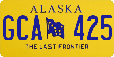 AK license plate GCA425
