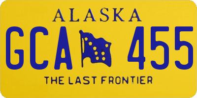 AK license plate GCA455