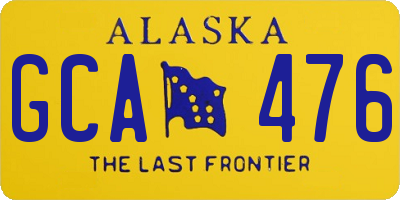 AK license plate GCA476