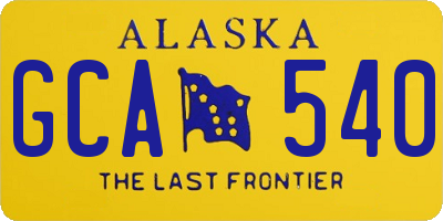 AK license plate GCA540