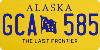 AK license plate GCA585