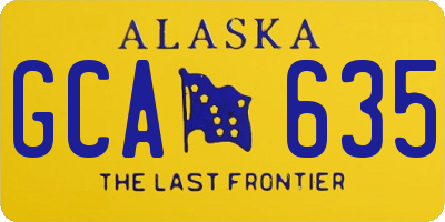 AK license plate GCA635