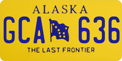 AK license plate GCA636