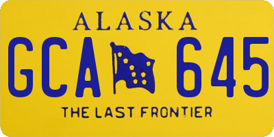 AK license plate GCA645