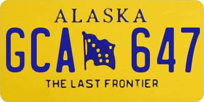 AK license plate GCA647