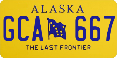 AK license plate GCA667
