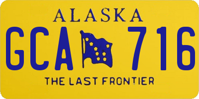 AK license plate GCA716