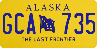 AK license plate GCA735