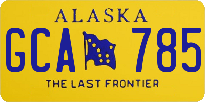 AK license plate GCA785