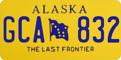 AK license plate GCA832