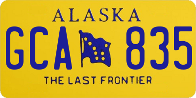 AK license plate GCA835