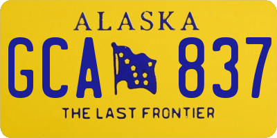 AK license plate GCA837