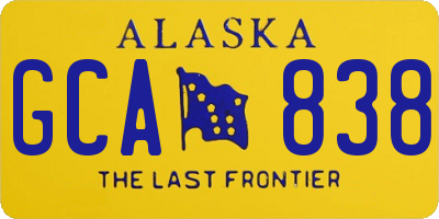 AK license plate GCA838