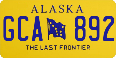 AK license plate GCA892