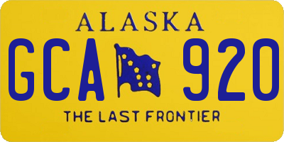 AK license plate GCA920