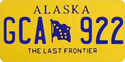 AK license plate GCA922