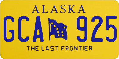 AK license plate GCA925