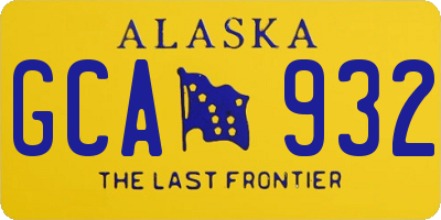 AK license plate GCA932
