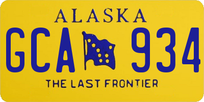 AK license plate GCA934