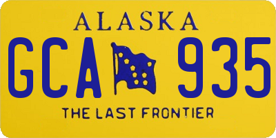 AK license plate GCA935