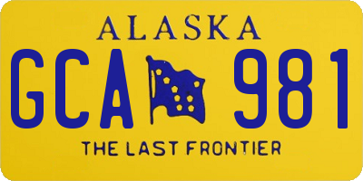 AK license plate GCA981