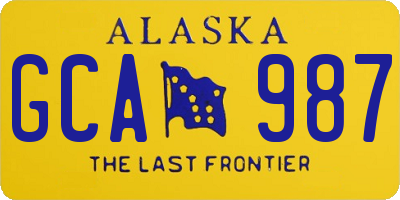 AK license plate GCA987