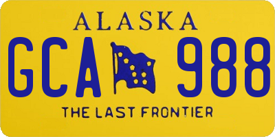 AK license plate GCA988